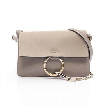 Chloe FAYE Shoulder crossbody Bag leather Suede Beige Used