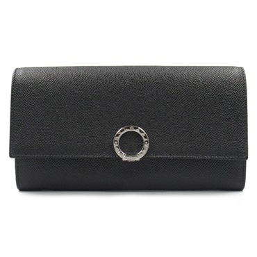BVLGARI bulgari Zipped long wallet Bifoldpurse leather Black Used unisex