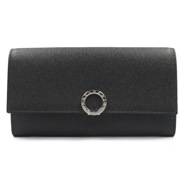 BVLGARI bulgari Zipped long wallet Bifoldpurse leather Black Used unisex