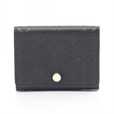 LOUIS VUITTON Business Card Case M58456 Monogram empreinte leather Black Used LV