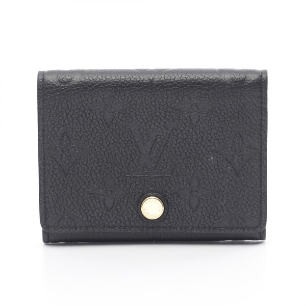 LOUIS VUITTON Business Card Case M58456 Monogram empreinte leather Black Used LV