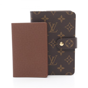 LOUIS VUITTON Porto Papier Zip wallet M61207 Monogram canvas Brown Used Women LV