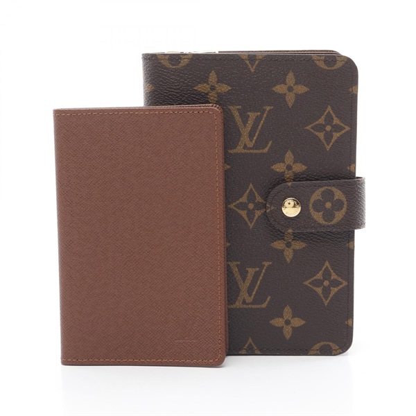 LOUIS VUITTON Porto Papier Zip wallet M61207 Monogram canvas Brown Used Women LV