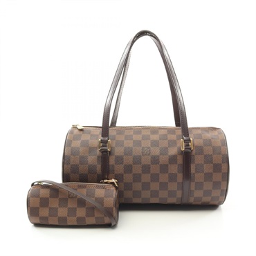 LOUIS VUITTON Papillon 30 Handbag N51303 Damier canvas Brown Ebene Used Women LV