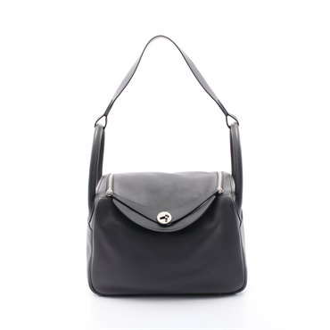 HERMES Lindy 30 Shoulder Bag A Swift leather Gray Graphite Used SHW