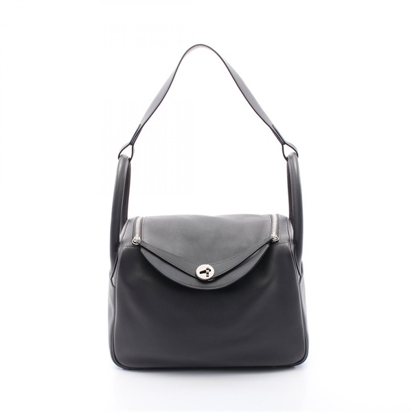 HERMES Lindy 30 Shoulder Bag A Swift leather Gray Graphite Used SHW