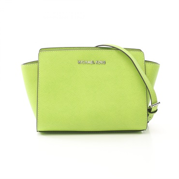 Michael Kors selma medium messenger Shoulder Bag 30T3SLMM2L leather Green Used