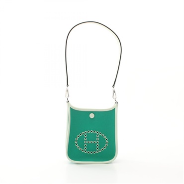 HERMES Neo Evelyne TPM Shoulder Bag W Toile officier Swift Menthe Vert fizz SHW