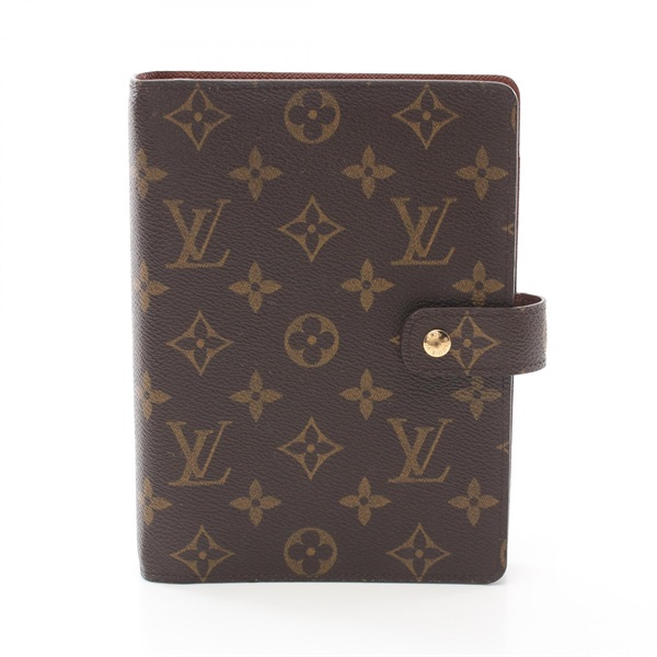 LOUIS VUITTON Agenda MM Notebook cover R20105 Monogram canvas Brown Used Women