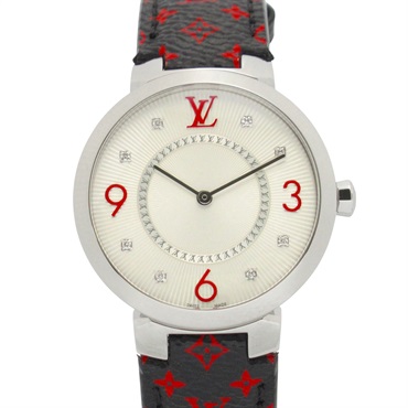 LOUIS VUITTON Tambour Slim MM Wrist Watch Q13MJ Quartz SS Leather Used Boys LV