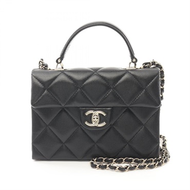 CHANEL Matelasse Top Handle Shoulder Bag AS4711 24SS leather Black Used Women CC