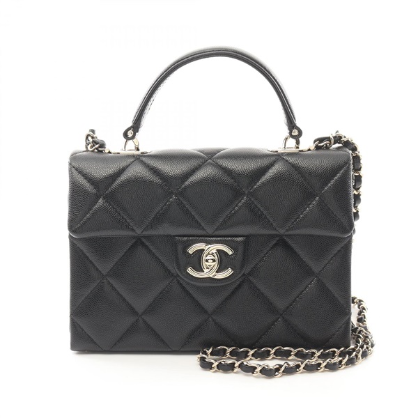 CHANEL Matelasse Top Handle Shoulder Bag AS4711 24SS leather Black Used Women CC