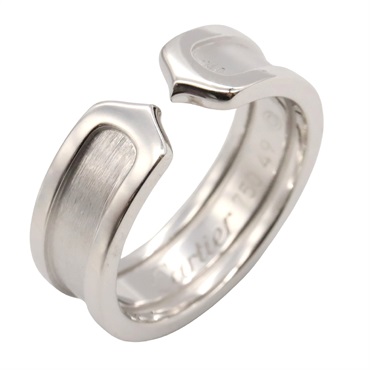 CARTIER C2 Ring 18KWG White Gold Used women US size 5 #49