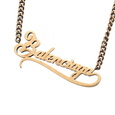 BALENCIAGA logo Necklace Pendant Gold Plated Used women