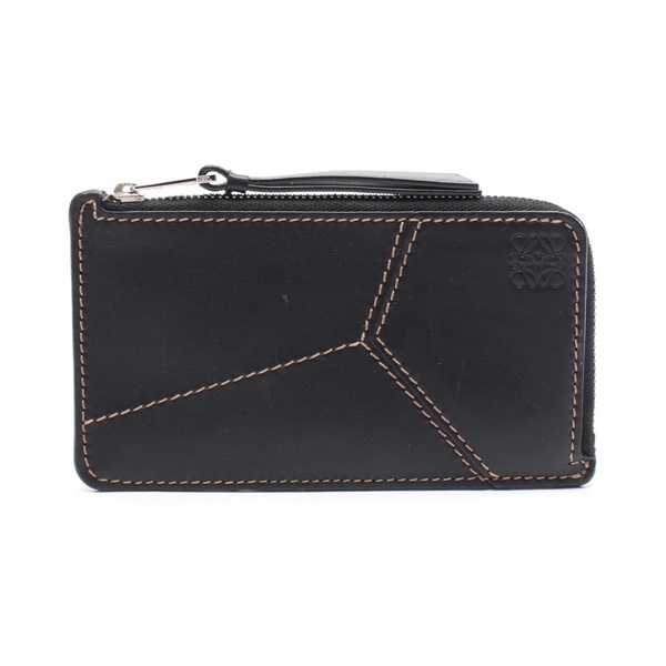 LOEWE Puzzle coin purse wallet leather Black Used Women