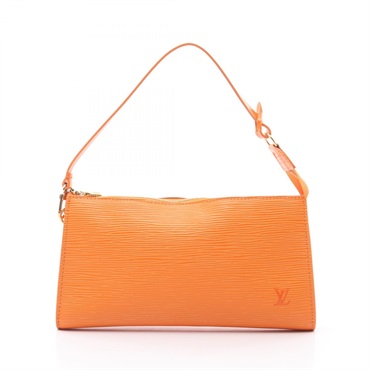 LOUIS VUITTON Pochette Accessoires Hand bag M5294H Epi leather Mandarin Used LV