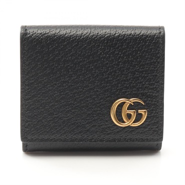 GUCCI GG Marmont Coin Purse wallet 473959 Leather Black Used Women