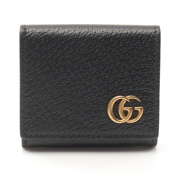 GUCCI GG Marmont Coin Purse wallet 473959 Leather Black Used Women