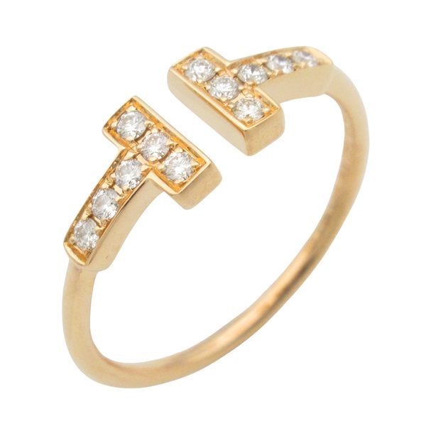 TIFFANY＆CO T-wire Diamond Ring 18KPG Pink Rose Gold Used women US size 5.5
