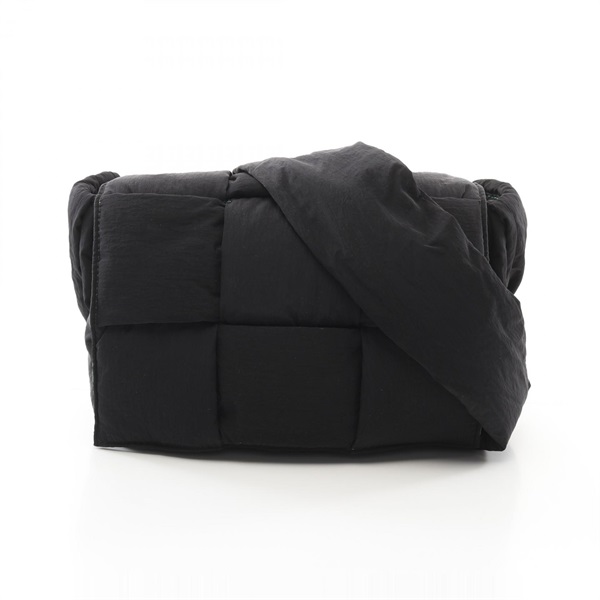 BOTTEGA VENETA Tech Cassette Maxi Intrecciato Shoulder Bag Nylon Black Used mens