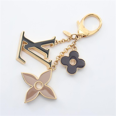 LOUIS VUITTON Bag charm Fleur de Monogram key ring M67119 Gold Plated Used Women