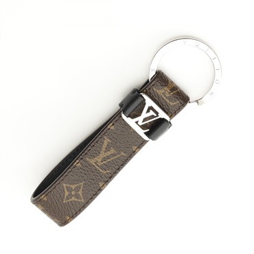 LOUIS VUITTON LV Dragonnu key ring M62709 Monogram macassar canvas Brown Black