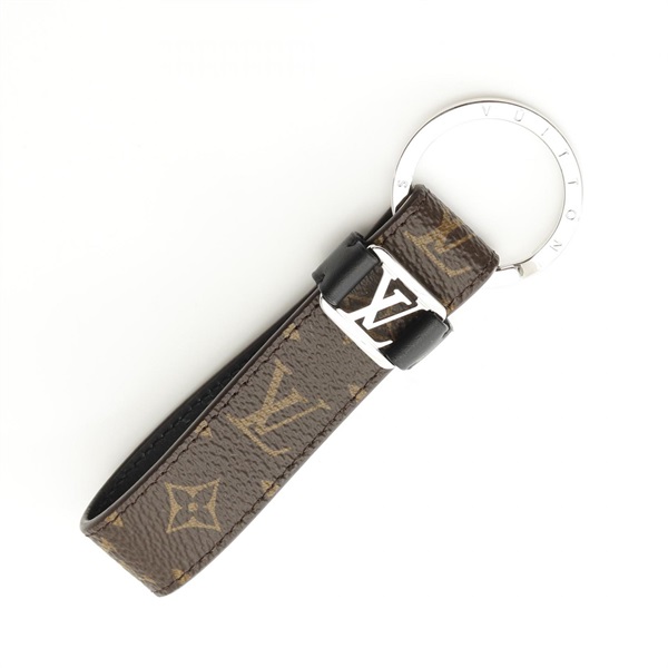 LOUIS VUITTON LV Dragonnu key ring M62709 Monogram macassar canvas Brown Black