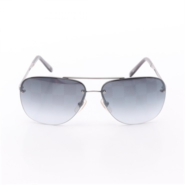 LOUIS VUITTON Socoa Damier sunglasses eyewear Z0216U Metal Plastic Black Used LV
