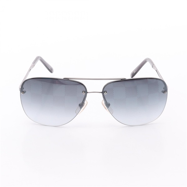 LOUIS VUITTON Socoa Damier sunglasses eyewear Z0216U Metal Plastic Black Used LV