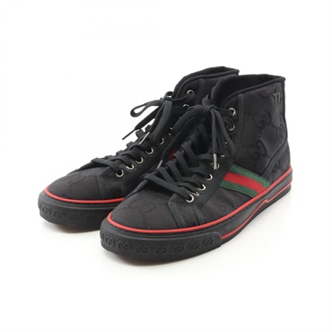 GUCCI Off the Grid GG Nylon sneakers Fabric Black Red Green Used mens #9