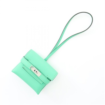 HERMES Kelly Festival Bag charm Swift leather Green VertComic Used Women K SHW