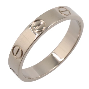 CARTIER Mini Love Ring 18KWG White Gold Used unisex US size 5.5 #51