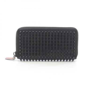 Christian Louboutin PANETTONE studs Around zip long wallet 1165044 leather Black
