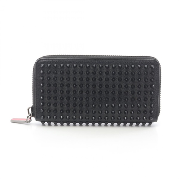 Christian Louboutin PANETTONE studs Around zip long wallet 1165044 leather Black