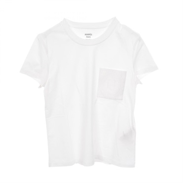 HERMES Mosaique T-shirt short sleeve cotton White Women #36