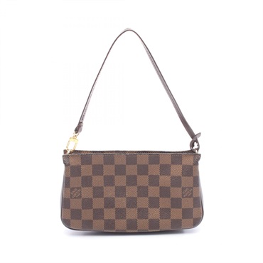LOUIS VUITTON Navona Handbag N51983 Damier canvas leather Ebene Used Women LV