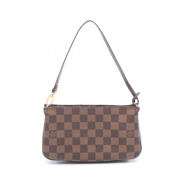 LOUIS VUITTON Navona Handbag N51983 Damier canvas leather Ebene Used Women LV