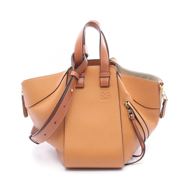 LOEWE HAMMOCK SMALL Shoulder Handbag leather Brown Used Women