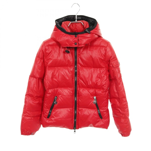MONCLER Down jacket with Hood and Zipper Nylon Red #ANI10 Used Women