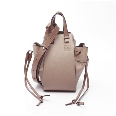 LOEWE Mini hammock drawstring Shoulder Crossbody Handbag leather Beige Used