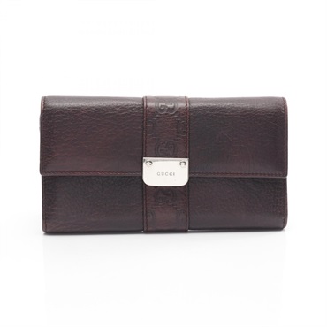 GUCCI Guccisima Bifold long wallet purse 233028 leather Bordeaux Used Women