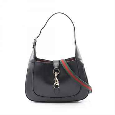GUCCI Jackie Medium crossbody Shoulder Bag 782849 leather Black Used Women
