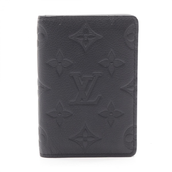LOUIS VUITTON Organizer De Poch Card Case M62899 Monogram Shadow leather BK Used