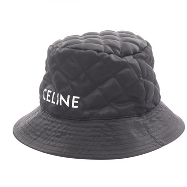CELINE Nylon twill hat 59cm chapeau Black Used mens