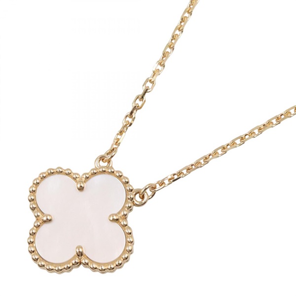 Van Cleef & Arpels Vintage Alhambra Necklace 18KYG Gold Mother of pearl Used