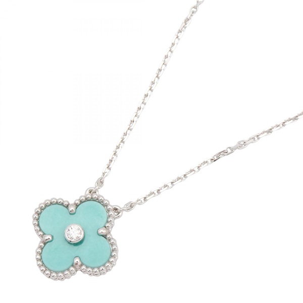 Van Cleef & Arpels Vintage Alhambra Necklace 1PD Necklace 18KWG Celadon Green
