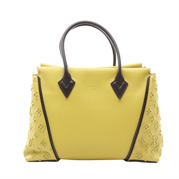 LOUIS VUITTON Tote W PM hand Bag M94337 Monogram Kashmir Pistachel brown LV used