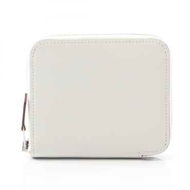 HERMES Azap compact silk in wallet Evercolor leather White Used Women B SHW