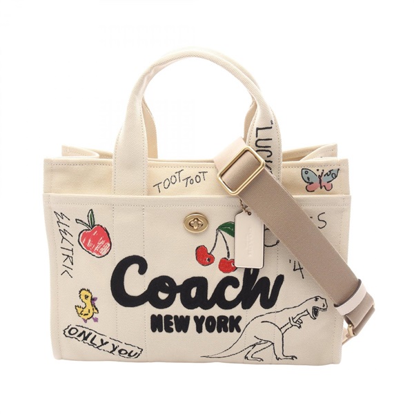 COACH Sketch Print Cargo Tote shoulder crossbody Bag CAM73B4NP canvas natural