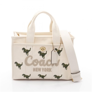 COACH Cargo Tote 26 in Rexy Print Tote crossbody Bag CZ129 canvas Beige Green